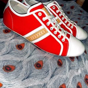 Vintage Louis Vuitton Red Lace up Shoes